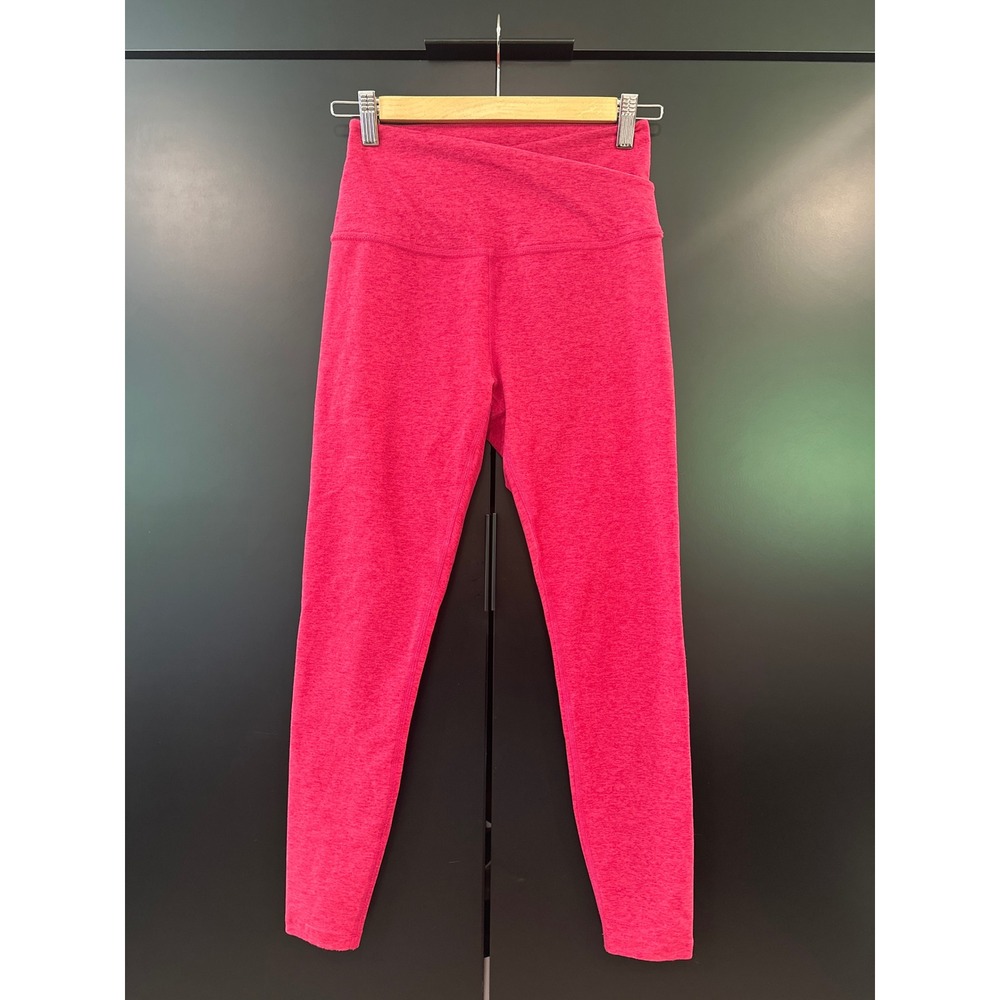 Beyond Yoga Spacedye High Waisted Midi Leggings Pink Crossover Waist 7/8 Medium
